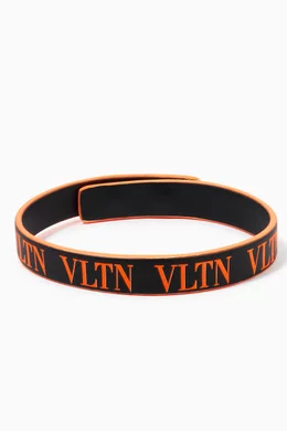 Buy Valentino Garavani Orange Valentino Garavani Neon VLTN Bracelet in Leather For Men Online Ounass Bahrain