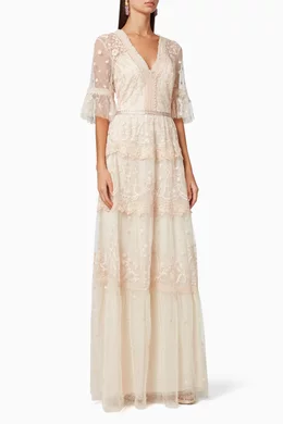 Buy Needle Thread Pink Midsummer Lace Gown For Women Online Ounass Bahrain