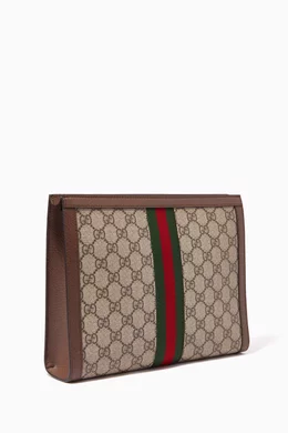 Buy Gucci Brown Ophidia Pouch in Canvas For Women Online Ounass Bahrain
