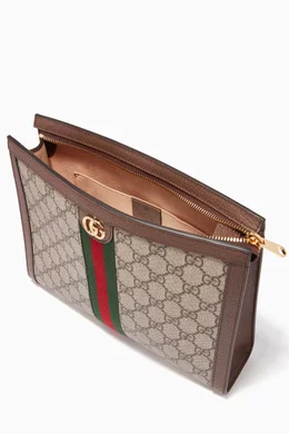 Buy Gucci Brown Ophidia Pouch in Canvas For Women Online Ounass Bahrain