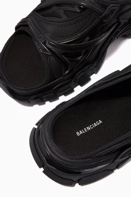 Buy Balenciaga Black Track Slide Sandal in Neoprene & Rubber For