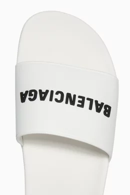 White balenciaga slides cheap