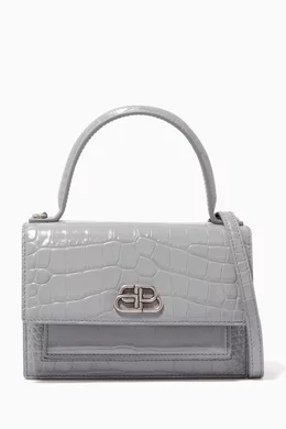 Buy Balenciaga Grey Sharp XS Satchel Shoulder Bag in Shiny Crocodile Embossed Calfskin For Women Online Ounass Bahrain