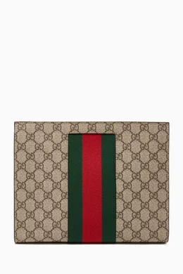 Buy Gucci Neutral GG Supreme Web Pouch in Canvas For Men Online Ounass Bahrain