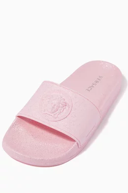 Versace glitter slides top