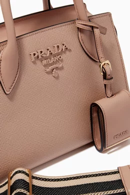 Buy Prada Neutral Mini Monochrome Bag in Saffiano Leather For Women Online Ounass Bahrain
