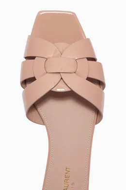 Tribute flat sandals in patent leather outlet
