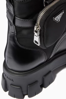 Prada combat boots with removable pouch price hot sale