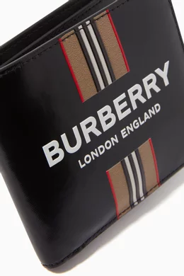 Buy Burberry Black Logo International Bifold Wallet in Icon Stripe Coated Canvas For Men Online Ounass Bahrain