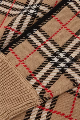Buy Burberry Neutral Vintage Check Merino Wool Sweater For Boys Online Ounass Bahrain