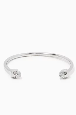 Buy Alexander McQueen Silver Thin Twin Skull Bracelet For Women Online Ounass Bahrain