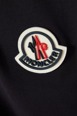 Buy Moncler Blue Rubber Logo Patch Polo T Shirt For Men Online Ounass Bahrain