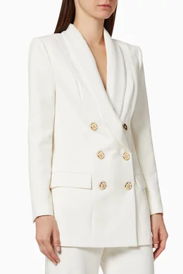 Buy Elisabetta Franchi White Long Tailored Jacket For Women Online Ounass Bahrain