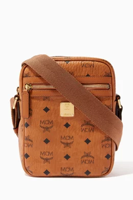 Buy MCM Brown Mini Crossbody in Visetos For Men Online Ounass Bahrain