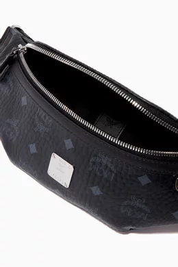Buy MCM Black Medium Fursten Belt Bag in Visetos For UNISEX Online Ounass Bahrain