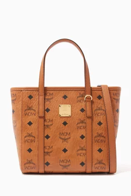 Buy MCM Brown Mini Toni Shopper in Visetos For Women Online Ounass Bahrain
