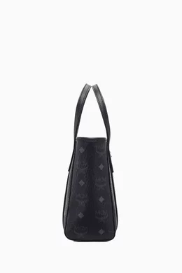 Mcm black shopper bag deals