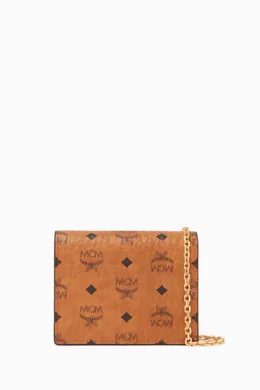 Buy MCM Brown Mini Flap Wallet in Visetos Original For Women Online Ounass Bahrain