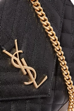 Buy SAINT LAURENT Black Medium Envelope Shoulder Bag in Grainy Leather For Women Online Ounass Bahrain