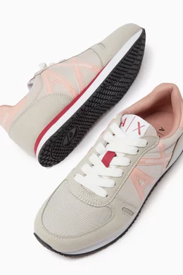 Buy Armani Exchange Neutral Icon Logo Sneakers in Faux Leather
