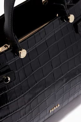 Buy Furla Black Furla Lady M Tote Bag in Croc Embossed Leather For Women Online Ounass Bahrain