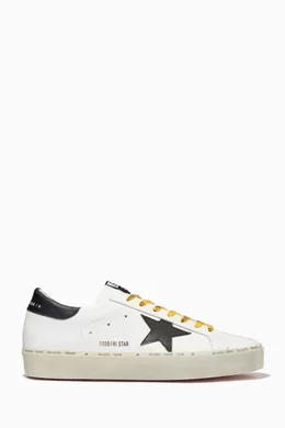 Buy GOLDEN GOOSE White Hi Star Sneakers with Leather Star in Leather For Men Online Ounass Bahrain