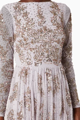 Melina gold and white lace maxi dress clearance