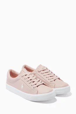 Buy Polo Ralph Lauren Pink Evanston Lace Up Sneakers in Canvas For Girls Online Ounass Bahrain