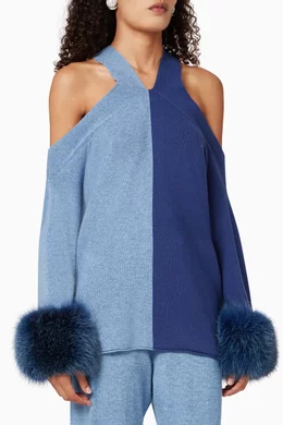 Fur cuff sweater 2025