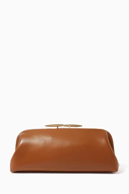 Buy Little Liffner Brown Oyster Clutch in Leather For Women Online Ounass Bahrain