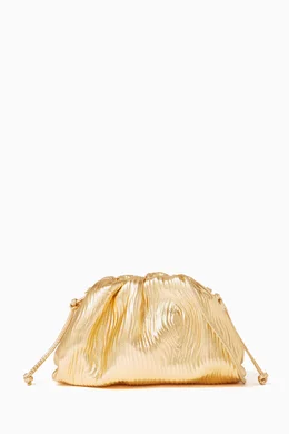Buy Bottega Veneta Gold The Mini Pouch in Metallic Bark Leather For Women Online Ounass Bahrain