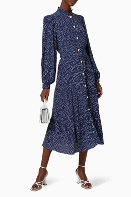 Buy Kitri Blue Lori Polka Dot Shirt Dress For Women Online Ounass Bahrain
