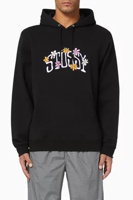 Buy Stussy Black Collegiate Floral Cotton Hoodie For Men Online Ounass Bahrain