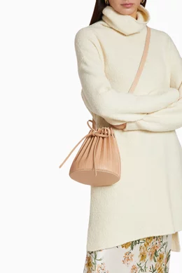 Vegetable tanned pleated bucket bag cheap