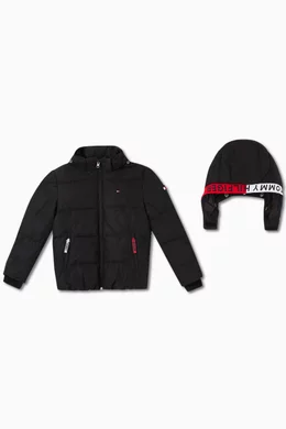 Buy Tommy Hilfiger Black Essential Padded Nylon Jacket For Boys Online Ounass Bahrain