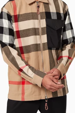 Buy Burberry Neutral Contrast Panel Check Wool Cotton Shirt For Men Online Ounass Bahrain