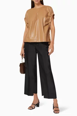 Buy Rito Neutral Eco Leather Top For Women Online | Ounass Bahrain