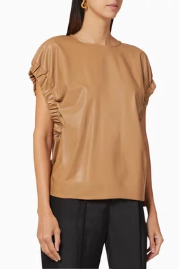 Buy Rito Neutral Eco Leather Top For Women Online | Ounass Bahrain