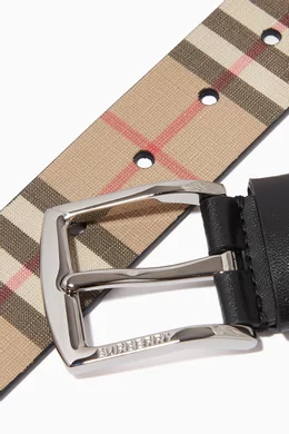 Buy Burberry Neutral Belt in Vintage Check E Canvas Leather For Men Online Ounass Bahrain
