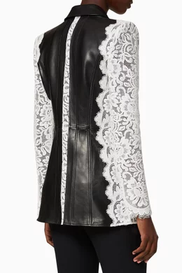 Buy Alexander McQueen Black Leather Lace Jacket For Women Online Ounass Bahrain