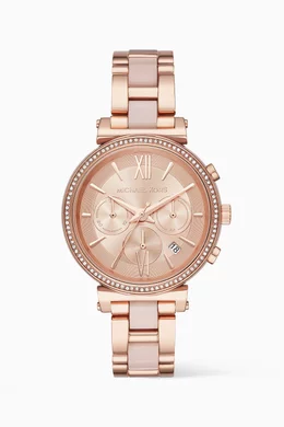 Buy Michael Kors Rose Gold Sofie Pave Quartz Chronograph Watch For Women Online Ounass Bahrain