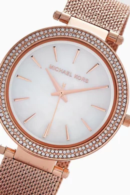 Buy Michael Kors Rose Gold Darci Pave Quartz Watch For Women Online Ounass Bahrain