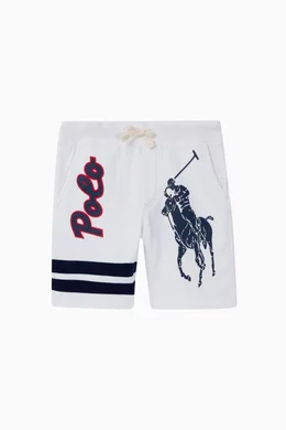 Buy Polo Ralph Lauren White Big Pony Logo Cotton Shorts For Boys Online Ounass Bahrain
