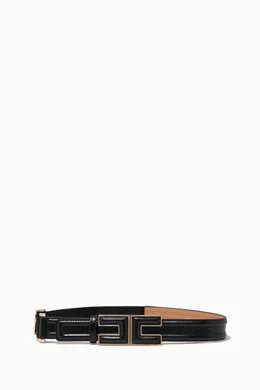 Buy Elisabetta Franchi Black Club Faux Leather Belt For Women