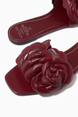 Buy Valentino Garavani Burgundy Valentino Garavani 03 Rose Edition Atelier Slide Sandals in Nappa For Women Online Ounass Bahrain
