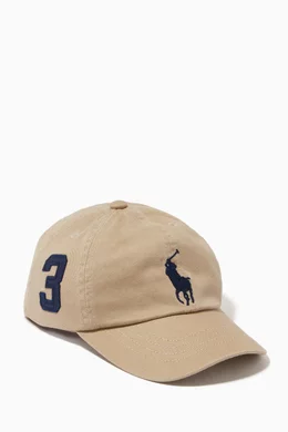 Buy Polo Ralph Lauren Neutral Big Pony Chino Baseball Cap in Cotton For Kids Online Ounass Bahrain