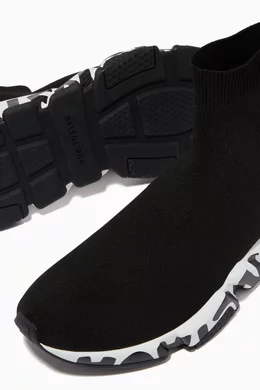 Buy Balenciaga Black Speed Graffiti Sneakers in Jacquard Knit For Men Online Ounass Bahrain