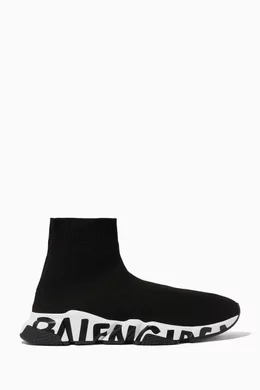 Buy Balenciaga Black Speed Graffiti Sneakers in Jacquard Knit For Men Online Ounass Bahrain
