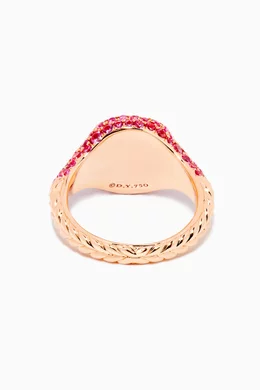 Buy David Yurman Rose Gold Mini Chevron Pinky Ring with Pave Pink Sapphires in 18kt Rose Gold For Women Online Ounass Bahrain