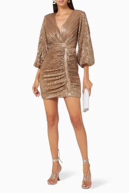 Lavish alice pleated sequin dress sale